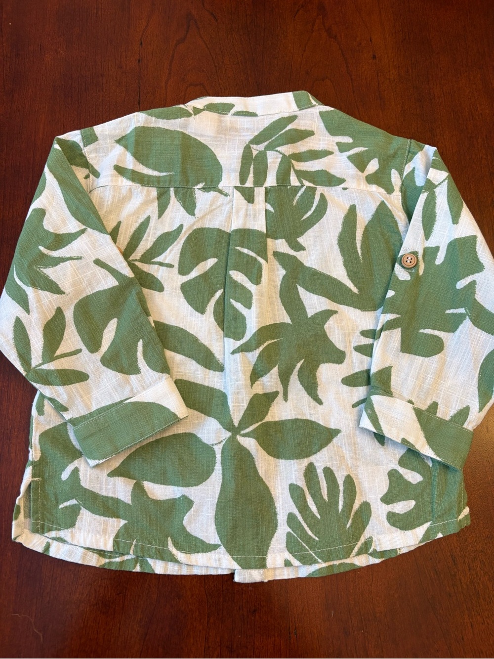 NWT Zara Baby Boy Green Tropical Leaf Button Down Shirt 18-24M - Picture 3 of 6